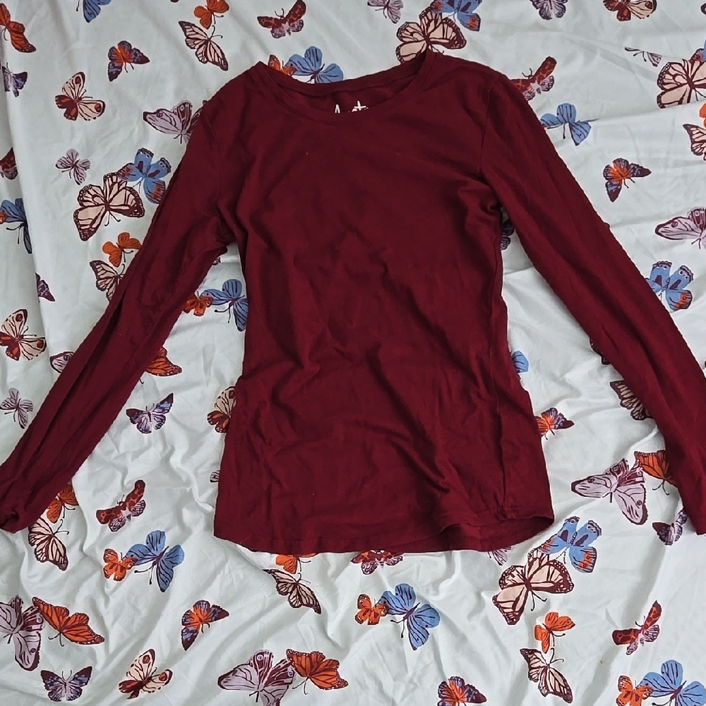 Veto Red Fitted Long Sleeve Blouse